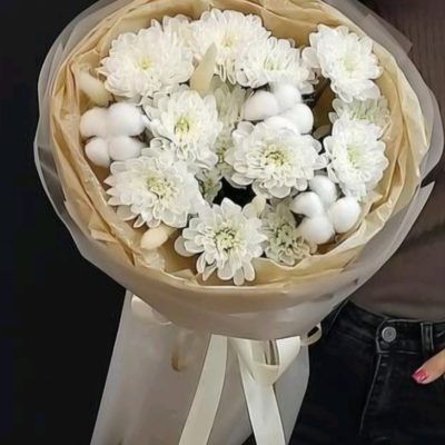 Alternative view of Монобукет из хризантем 00596